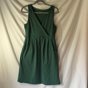 Eddie Bauer Forest Green Sleeveless Wrap Dress